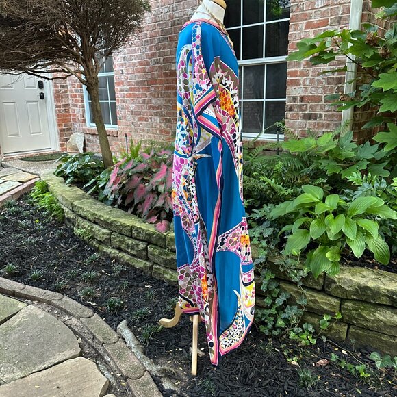 Trina Turk Theodora Maxi Dress Caftan Coverup 100% Silk NWOT XL - Picture 3 of 8